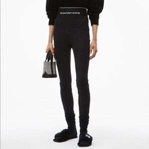 Alexander Wang side zipper logo elastic legging